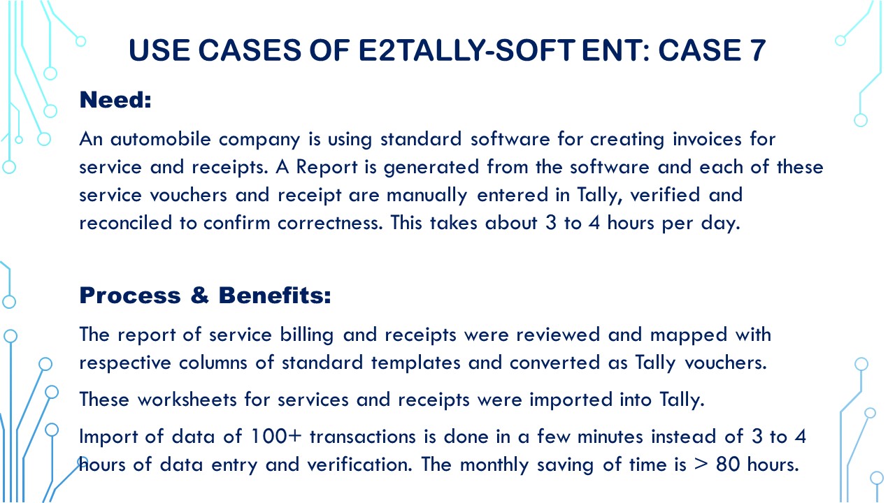 Use Cases of E2Tally-Soft:CASE 7