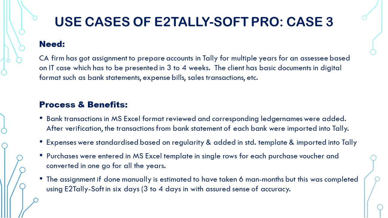 Use Cases of E2Tally-Soft:CASE 3