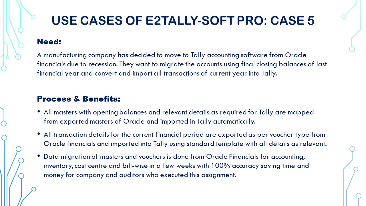 Use Cases of E2Tally-Soft:CASE 5