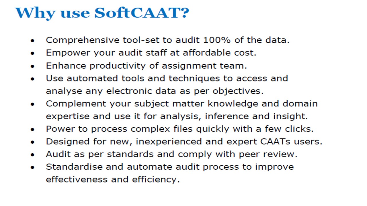 Why use SoftCAAT BI 2