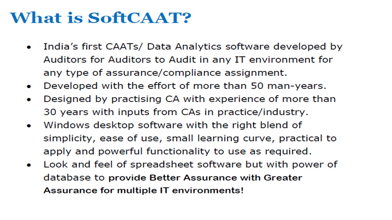 What is SoftCAAT BI SQL 3
